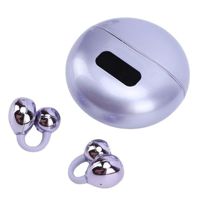 ASHATA Earbuds, Wireless Workout Headphones LED Digital Display Touch Control with Noise Canceling Mic, for Running Swimming Outdoor Sports (Purple)