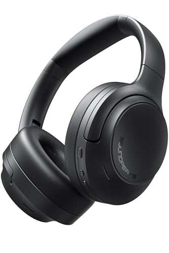 SoundPEATS Cove Pro - Over Ear Headphones - Black | 56dB Adaptive Noise Cancellation, 95H Battery for Long Flights, Comfortable Over-Ear Design, Hi-Res Audio & Clear Calls