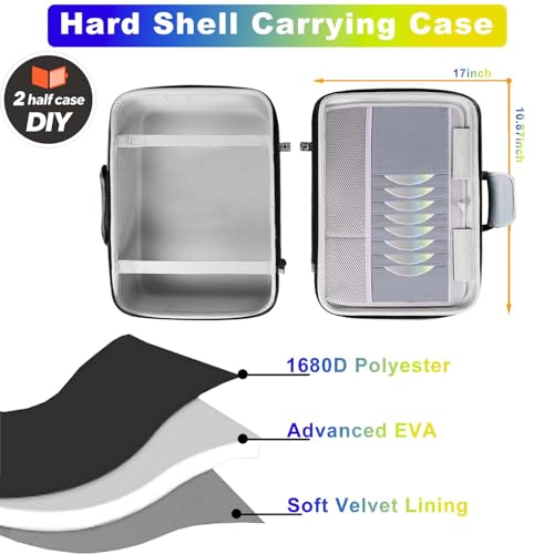 Hard Shell Carrying Case for PS5, PS5 Pro, Travel Protective Bag Suitable for Playstation 5 Digital Edition, Console, Controllers, Headset and Gaming Accessories, Grey - color: Light Grey