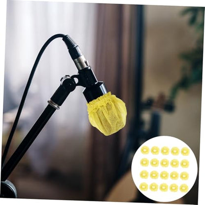 Disposable Non Woven Microphone Protective Cover 200 Pack Yellow - color: Yellow