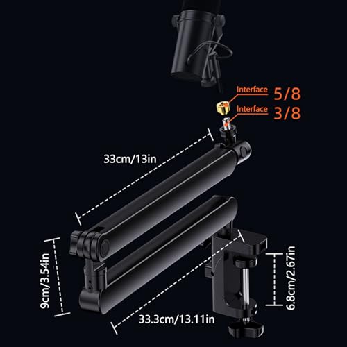 Functional Metal Mic Stand with Cable Management Systems Perfect for Live Broadcast Vocal Adjustable Boom Arm