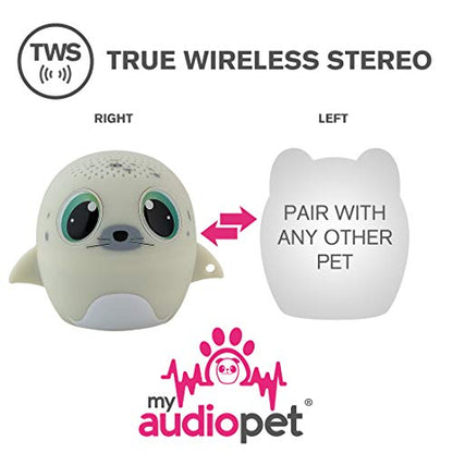 My Audio Pet Mini Bluetooth Animal Wireless Speaker for Kids of All Ages - True Wireless Stereo – Pair with Another TWS Pet for Powerful Rich Room-Filling Sound (SEALebration) - color: SEALebration