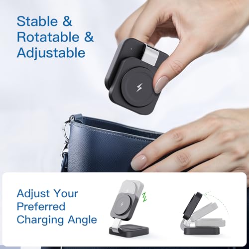 2026 Traveling Wireless Mag-Safe Fast Magnetic 3 in 1Charging Station | with iPhone 17 16 15 14 13 12 Pro Max Plus,Apple Watch Series & Air pods 4 3 2 Pro-Gifts for Wife & Husband(Black) - color: Black