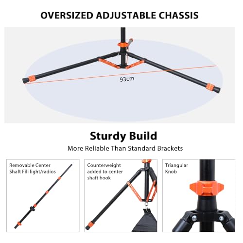Photography Light Stand, 6.5ft Adjustable Reverse Folding Tripod Stand - color: 0range
