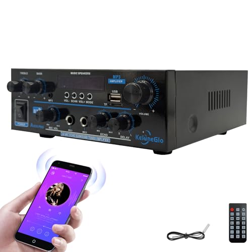KG AK55 PRO Home Audio Amplifier Receiver — Dual-Channel (Max 500W / RMS 25W x 2) Stereo Amplifier, Bluetooth 5.0 Speaker Amp, Supports FM Radio/USB/SD Card Playback, Includes Remote Control - size: 500W 2-Channel