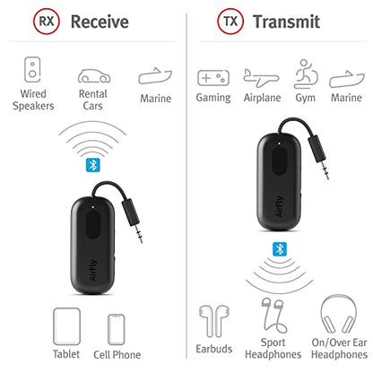Twelve South AirFly Pro, Bluetooth Wireless Audio Transmitter, Black - color: Black, style: AirFly Pro