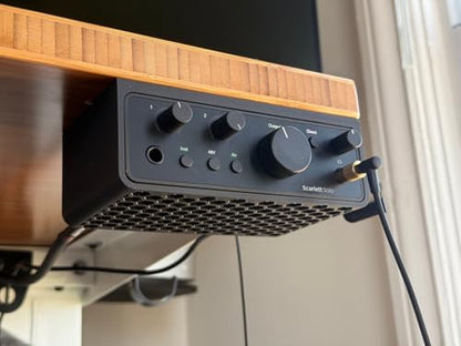 Under Desk Mount for Focusrite Scarlett Solo 4th Gen, Ventilated Space-Saving Audio Interface Bracket Holder (without Headphone Hook) - color: without Headphone Hook