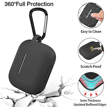 Lerobo for AirPods Pro 2 Case with Keychain, Black | Silicone Protective Cover Compatible with Apple AirPod Pro 2nd/1st Case for Women Men, Scratchproof, Shockproof, Dustproof - color: Black