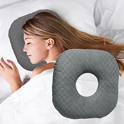 Ear Piercing Pillow with Hole for Cartilage Piercings, CNH Support - color: Dark Gray