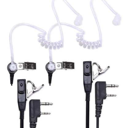 2-Pack K1 Transparent Acoustic Tube Earpiece Push-to-Talk Mic Compatible with global-ptt G0 G5, Rocky Talkie Mountain Radio, Kenwood Samcom Radios, etc (K-Plug) - style: K-plug