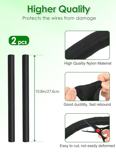 Wire Sleeves for Cables -Mic Boom Arm Cables Sleeve, Tidy up the Wire Harness, Versatile, Flexible and Easy to Install by YOUSHARES (2PCS)