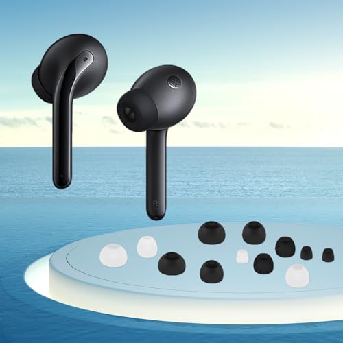 Extra Small Earbuds Tips Replacement Earbud Tip Soft Silicone Earbuds for in-Ear Headphones Extra Small Ear Tips for in Ear Earbuds(16pcs,Black,White)