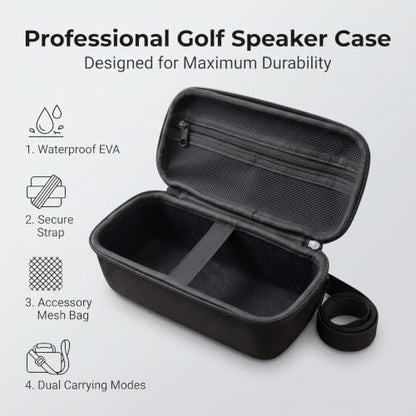 Portable Storage Case for MiLESEEY GeneSonic Pro Golf Speaker, Golf Speaker and Handheld GPS Rangefinder Travel Bag, Mesh Pocket for Charging Cable Accessories， with Handle and Shoulder Strap