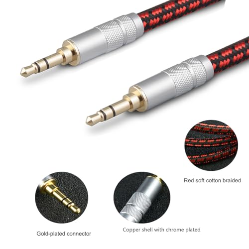Audiophile High Purity Copper Audio Cable 3.5mm Male to 2 RCA/Phono Male Audio Auxiliary Gold-Plated Stereo HiFi Y Splitter Adapter Cable (Straight 3.5mm to 2 RCA, 16.4ft/5m) - size: 16.4 ft, style: Straight 3.5mm to 2 RCA