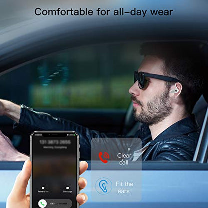 Kendir Bluetooth Earpiece, V5.0 Wireless Headphone Cell Phone Headset 8 Hrs Talking with Noise Cancelling Mic, Volume Control, Handsfree Earbud for iPhone Android Samsung Laptop Trucker Driver - color: White