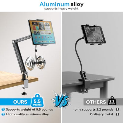 Jakeko 15.6" Portable Monitor Stand Tablet Arm Mount Holder Built-in Wrench | Tool-Free Hand Knobs,Aluminum,60-Second Setup,Tablet iPad Ready,All-Metal Joint,Zero Wobble - size: up to 15.6"