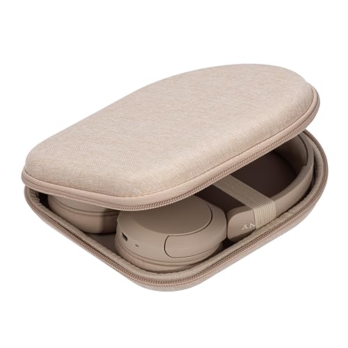 Ginsco Case Compatible with JBL Tune 510BT/520BT/500BT with Sony WH-CH520/510, Ultra-Slim Hard Shell Headphone Case for On Ear Headphones (Beige) - color: Beige