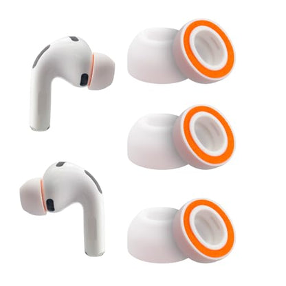 Klowcok Foam Ear Tips for AirPods Pro 3 Earbuds, Replacement Tips, Small | Silicone Shield, Ultimate Comfort, 3 Pairs, White - size: Small