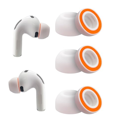 Klowcok Foam Ear Tips for AirPods Pro 3 Earbuds, Replacement Tips, Small | Silicone Shield, Ultimate Comfort, 3 Pairs, White - size: Small