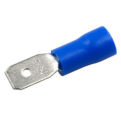 BAOMAIN 0.187" Female & Male Spade Terminals Kit 16-14 AWG 100-Pack | Blue Insulated Tin-Plated Crimp Connectors for 16-14 AWG Wiring. Kit Include 0.187" 4.8mm Female and Male Quick Terminals - size: Male and Female