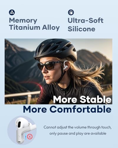 Memory Titanium Alloy Ear Hooks for AirPods Pro 3, AirPods Pro 2, AirPods Pro & AirPods 3, Anti-Slip Sport Accessories [Added Anti-Lost Lanyard] Comfortable Secure Fit, White