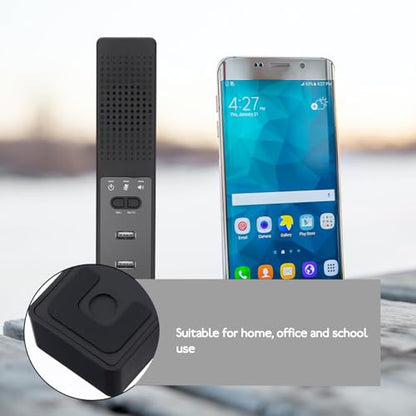 Portable USB Conference Microphone and Desktop Speaker with Stereo Effect, Black Abs Material Mini Laptop Speaker for Office and School Use, Compact Design with Enhanced Sound
