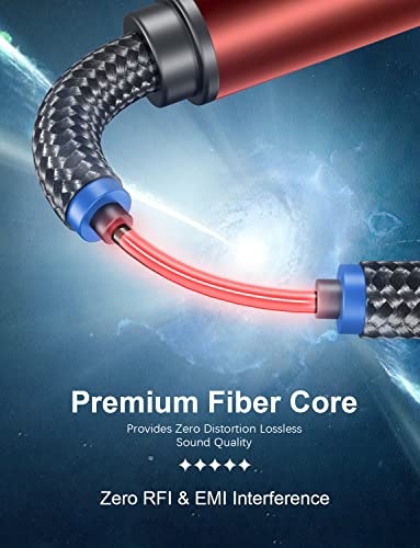 Optical Extension Cable 6 Foot, TOSLINK Male to Female Cable for Home Theater Soundbar TV - Red - size: 6.6 ft, style: Optical Cable Extension