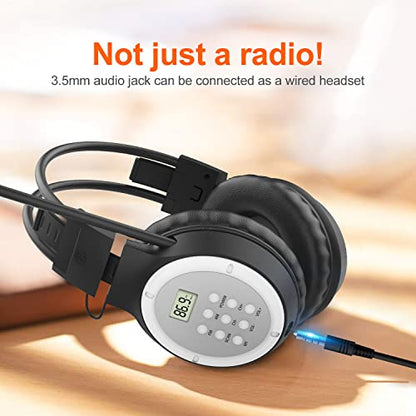 A1 AM FM Radio Headphones 2*AA Battery Operated ((Not Included) | Over Ear Headphone with Radio Bulit In, Best Reception, Comfortable Wear, Easy to Use Gifts for Seniors