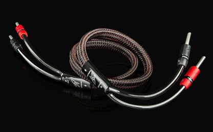 AudioQuest 12' Rocket 33 Single BiWire Speaker Cable w/SureGrip 300 Connectors - Pair - 2 x Male Banana > 4 x Male Banana - Silver - size: 12 feet - Pair