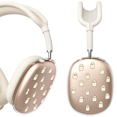 for AirPods Max Headphones Halloween Ear Covers for AirPods Max 2 | Cute Ghost Clear Ear Cups Cover | Beige Silicone Ear Pad Case Headband Cover for Apple AirPods Max 2/1 (2026/2024/2020) - color: Ghost C/Beige
