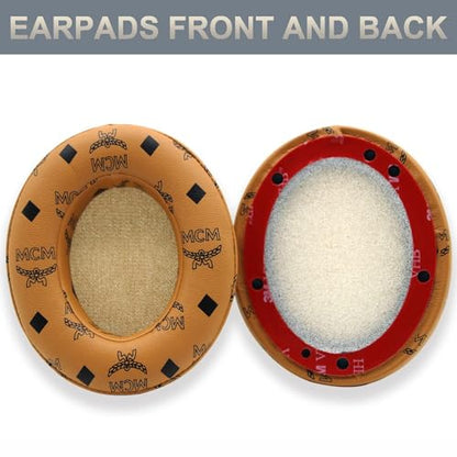 Replacement Ear Pads Protein PU Leather Ear Cushion Compatible with Beats by Dr.Dre Studio 2.0 Studio 3 B0500 B0501 Wired Wireless Over-Ear Headphones (Floral Brown) - color: Floral Brown