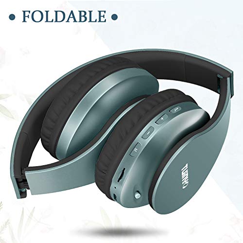 TUINYO Wireless Headphones Over Ear, Bluetooth Headphones with Microphone, Foldable Stereo Wireless Headset- Silver Blue - color: Silver Blue