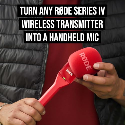 RØDE Interview GO Handheld Adaptor for RØDE Wireless Microphones (Red) - color: Red