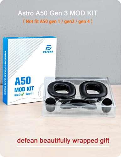 A50 Gen 3 Mod Kit - defean Replacement Earpads and Headband Compatible with Astro A50 Gen 3 Headset,Ear Cushions, Upgrade High-Density Noise Cancelling Foam, Added Thickness (Black Protein) | Replacement Earpads and Headband for Astro A50 Gen3,Upgrade Hig