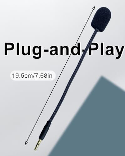 3.5mm Microphone Replacement for Gaming Headsets Universal Detachable Game Boom Gooseneck Noise Cancelling Mic for Mobile Phone PC Laptop PS4, 3-Pole Plug