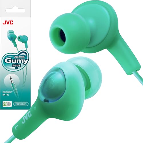 JVC HAFX5G Gumy Plus Inner Ear Headphones (Green) - color: Kiwi Green, size: One Size