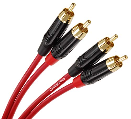 CablesOnline, 35ft. Two-RCA Male to Two-RCA Male Gold-Plated Ultra-Flexible Red Premium Audio Cable, AV-435QR - size: 35ft.
