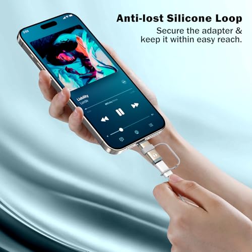 TiMOVO Lighting to USB C Audio Headphone Adapter with Line Control, Gold | Lighting to USB C Earphone Adaptor for iPhone 17/16/15 Series, iPad Air/Pro/Mini, Not for Charging and Data Transfer - color: Gold