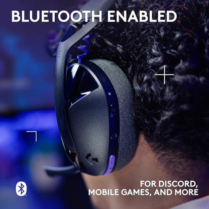 Logitech G321 Lightspeed Wireless Gaming Headset - Black | Dynamic Comfort and fit, 16 kHz Boom mic, 20+ hrs Battery, for PC - color: Black