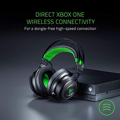 Razer Nari Ultimate Wireless 7.1 Surround Sound Gaming Headset: HyperSense Haptic Feedback - Auto-Adjust Headband - Retractable Mic – for Xbox Series X & S, Xbox One - Black/Green