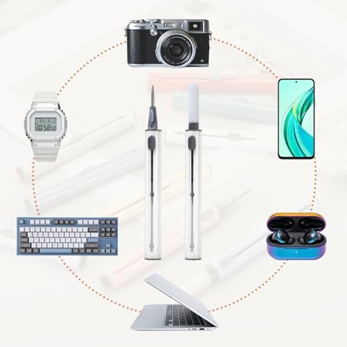 4PCS Earphone Cleaner Kit - Ultra Portable Multi-Function Cleaner Kit Soft Brush for Bluetooth Earphones Case Cleaning Tools, White - color: White