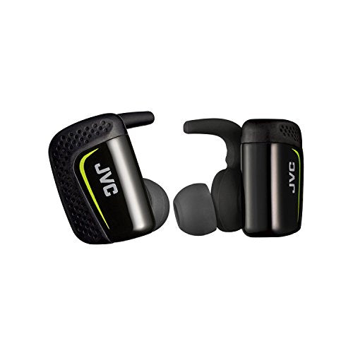 JVC True Wireless Earbuds for Sports & Fitness, Sweat/Water Proof IPX5, Bluetooth Connectivity, Pivot Motion Fit, 3 Point Support Structure, 3+6 Hours Battery Life - HAET90BTB (Black)