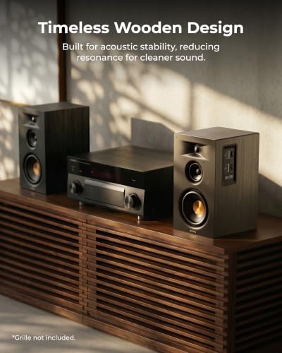 ULTIMEA 3-Way Powered Bookshelf Speakers for TV, Music, Record Player, BS-3 | RCA Input, 70W RMS, 5.25" Woofer, HDMI ARC, Bluetooth 6.0, Auracast, SUB OUT, App EQ, Clear Dialogue, Deep Bass, Clear Highs