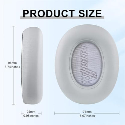 Replacement Ear Pads for JBL E65 (E65BT E65BTNC)/Live 650 (650NC 650BTNC)/Live 660 (660NC 660BTNC)/Duet NC Over-Ear Headphones, Headset Ear Cushions, Headset Earpads, Ear Cups Cover-Grey - color: Grey