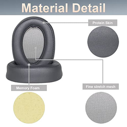 WH-H900N Replacement Ear Pads Protein PU Leather Ear Cushion Compatible with Sony WH-H900N and MDR-100ABN Headphones (Dark Grey) - color: Dark Grey