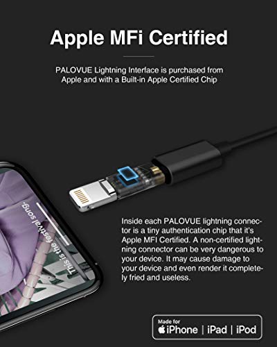 PALOVUE Lightning Headphones Earphones MFi Certified with Microphone | Compatible with iPhone 14 13 12 11 Pro Max X XS Max XR 8 Plus 7 Plus SweetFlow Black - color: Black