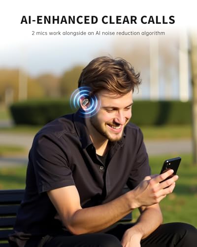 Open-Ear Headphones, Over Ear Earbuds with Ear Hooks, Wireless Earbuds Bluetooth 5.4 with Microphone, 60H Playtime, IPX7 Waterproof, Touch Control, Clear Calls for Running Workouts Sports | Wireless Earbuds Bluetooth 5.4 for Running, Rich Bass, Hi-Res Aud