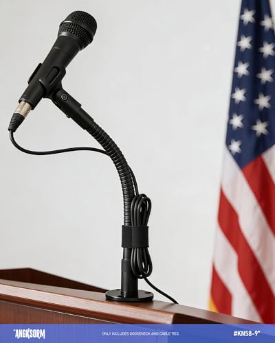 6-Inch Flexible Microphone Gooseneck KN58, 5/8-27 Mic Stand Arm | Compact flexible extension arm, 5/8-27 male and female threads, for close-range mic positioning on stands, desks, and podiums - size: 6-INCH