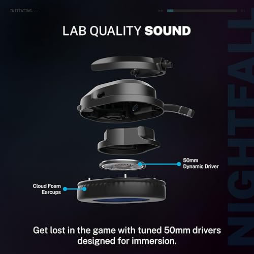 JLab Nightfall Wireless Gaming Headset, Bluetooth 5.3, Black - color: Black
