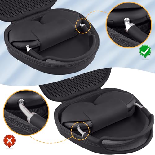 Hard Case for Apple AirPods Max 2/AirPods Max Wireless Headphones - color: Black Case